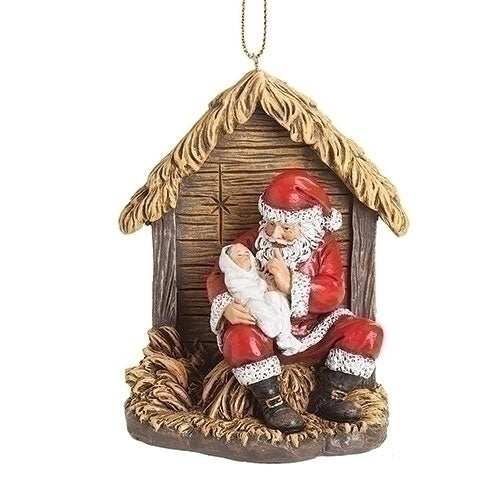 Santa with Baby Ornaments