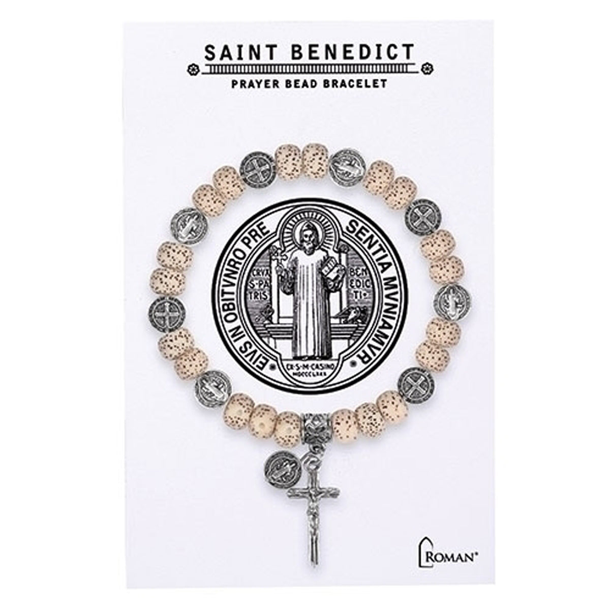 Prayer Bead Bracelet, St. Benedict