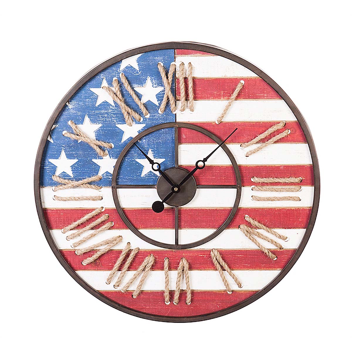 American Flag Wall Clock Patriotic
