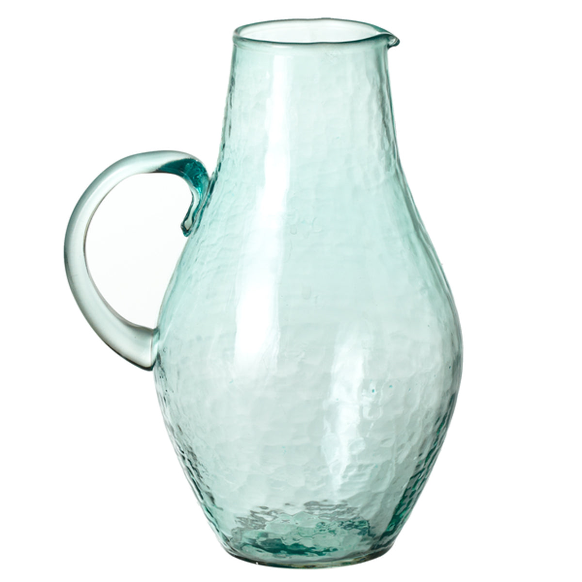 Recycled Hammered Glass Pitcher