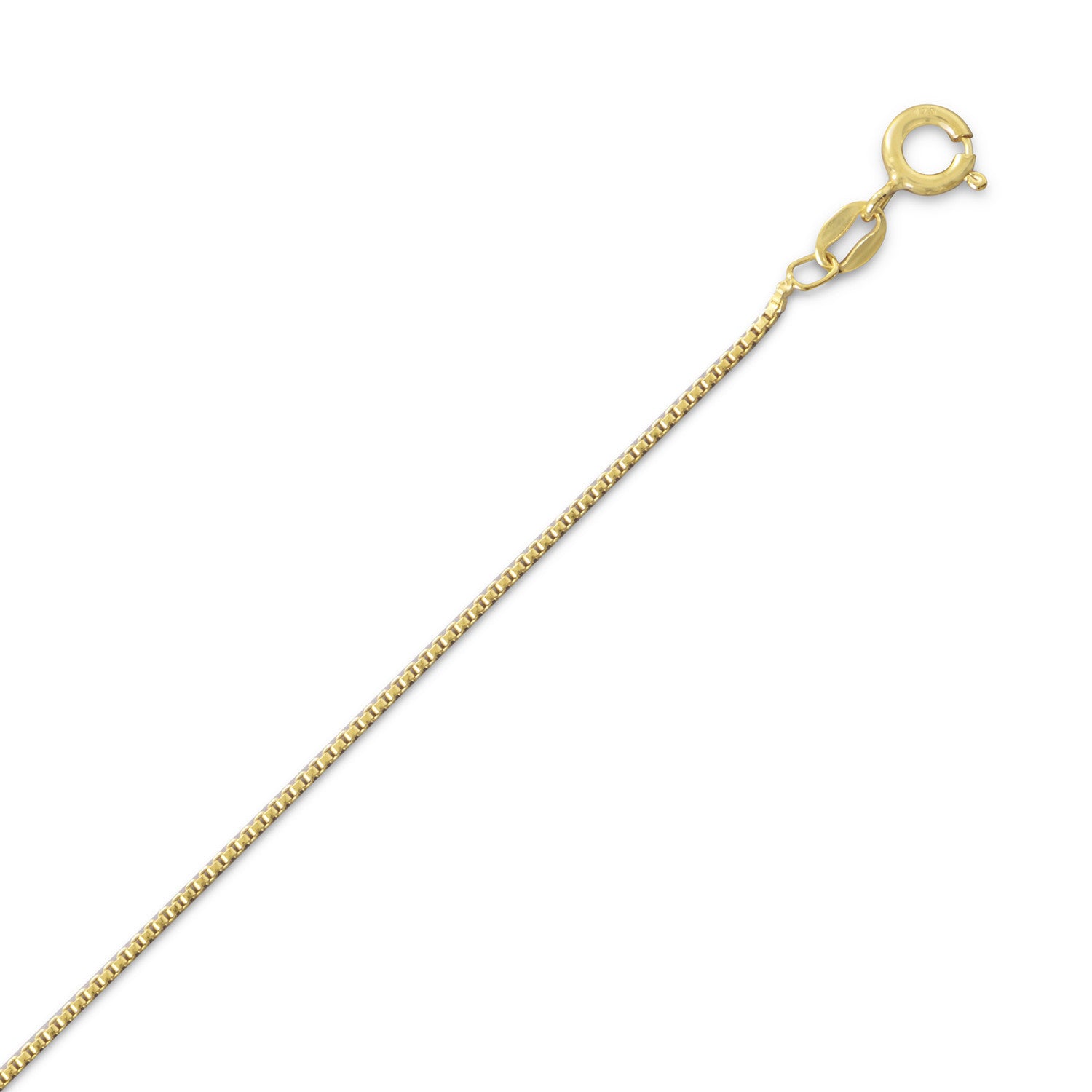 Sterling Silver 16" Box Chain 18K Gold (1mm)