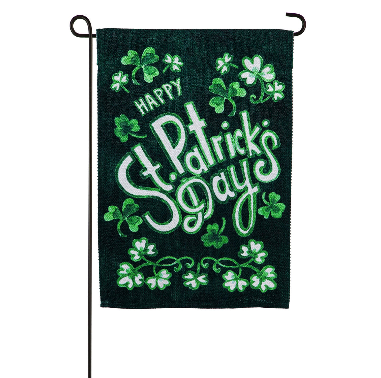 St. Patrick's Day Shamrocks Garden Textured Suede Flag