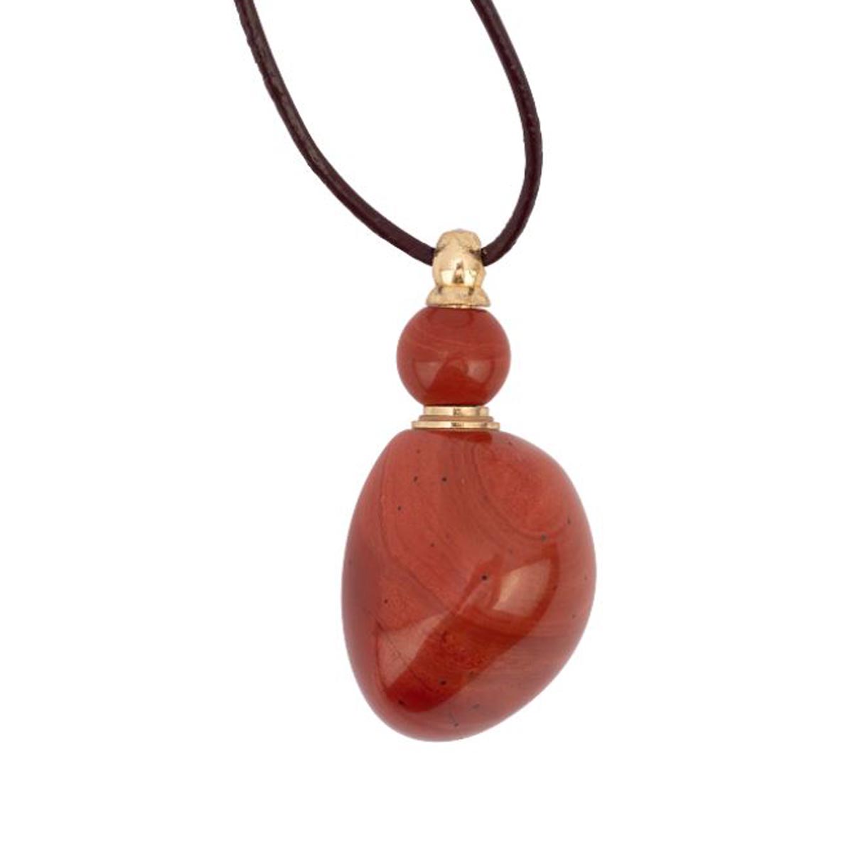 Zengo Red Jasper Natural Stone Vial Necklace
