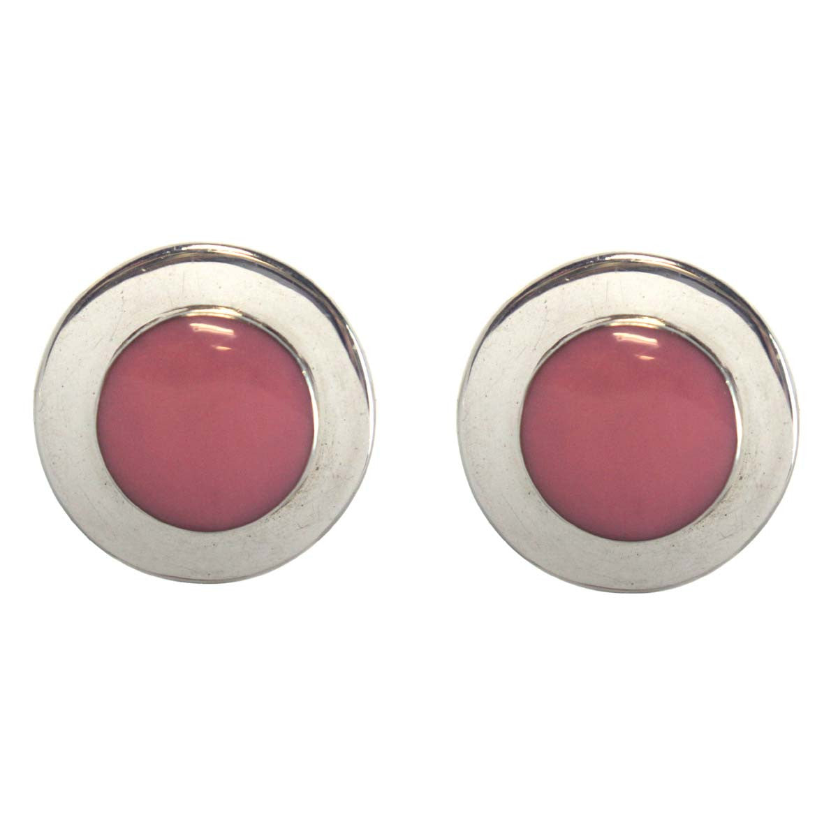 Sterling Silver Round Pink Coral