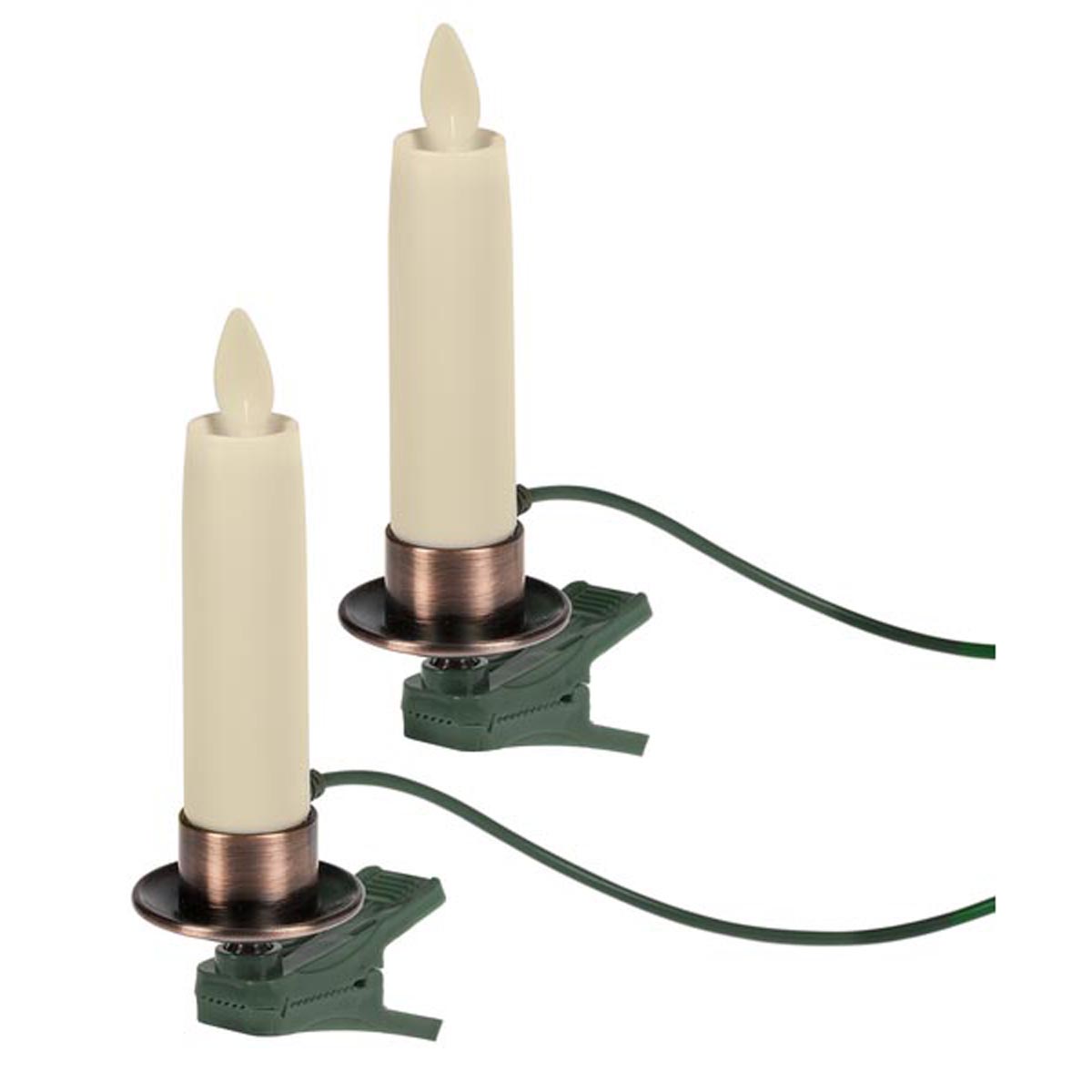 LED Clip Taper Ornaments w/ USB Connecting Cord & AC Power Adapter (2 pc. set)