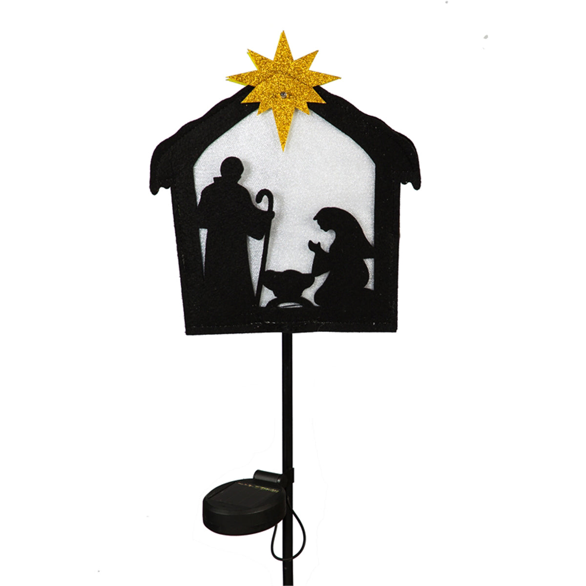 Christmas Silhouettes Solar Lit Fabric Stakes