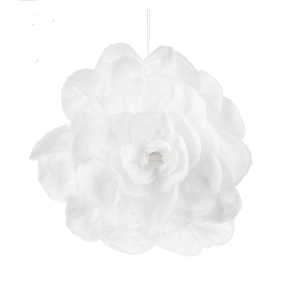 Textured White Flower Ornaments