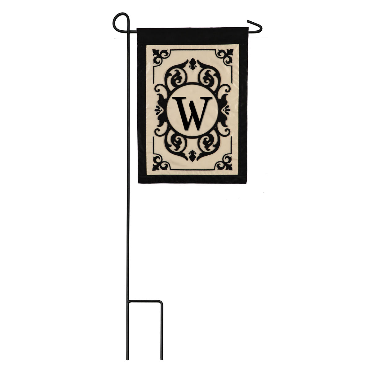 Cambridge Monogram Garden Applique Flag, "W"