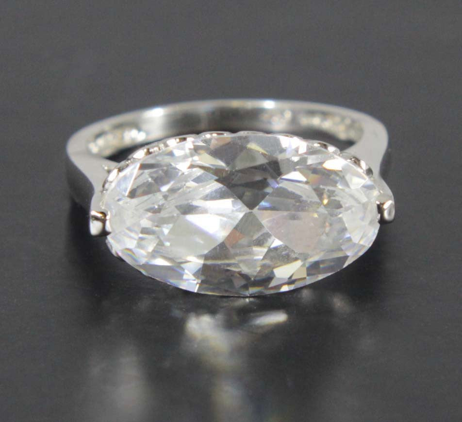 Sterling Silver Diamond CZ Ring Size 8.5
