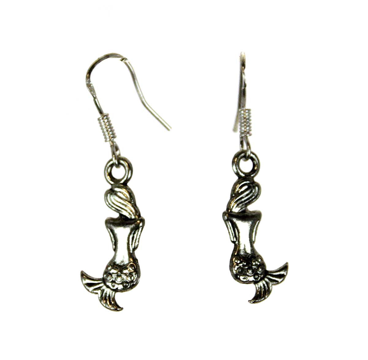 Mermaid Earrings, Sterling Silver