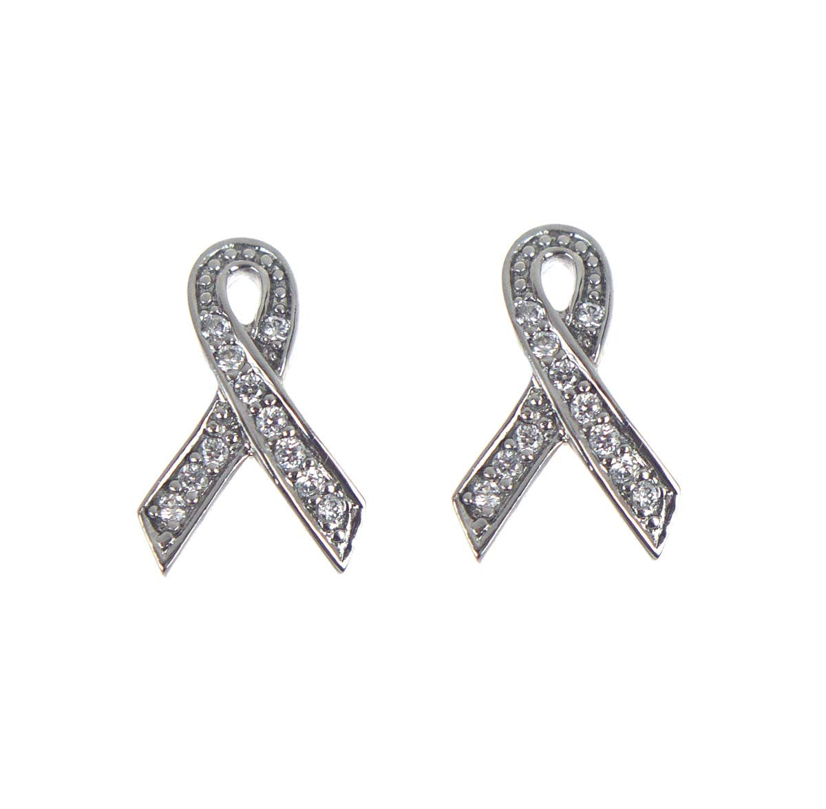 Sterling Silver Ribbon Earrings