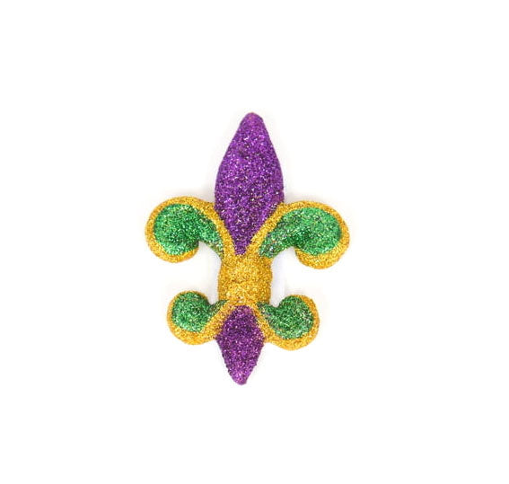 Purple, Green, Gold Fleur De Lis Magnets