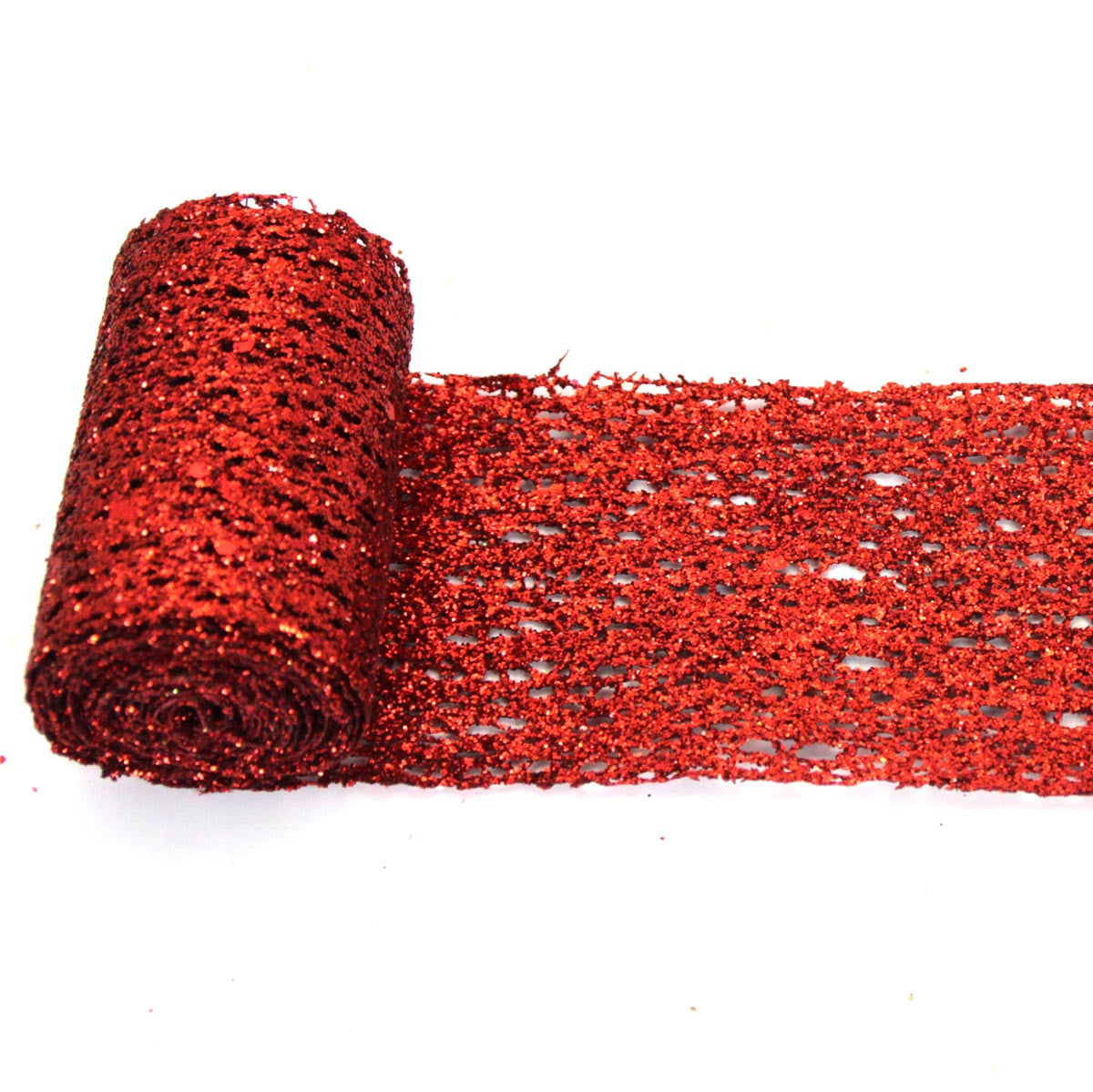 Glittered Ribbon Roll red