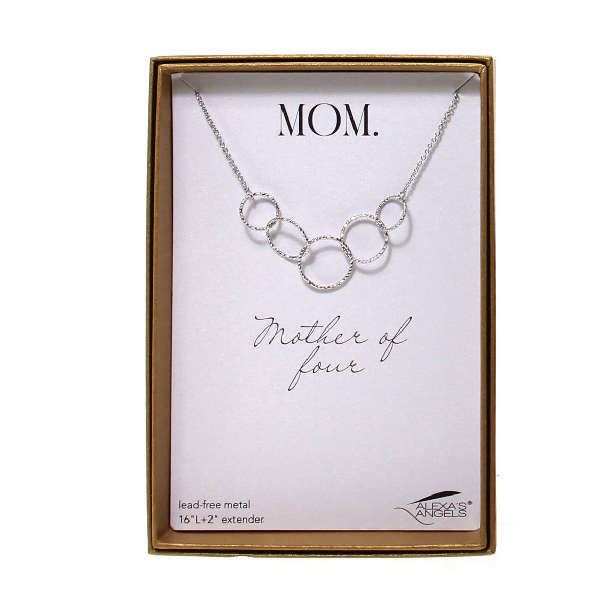 "Mother of " Silver Necklaces, Mom, 16" +2"