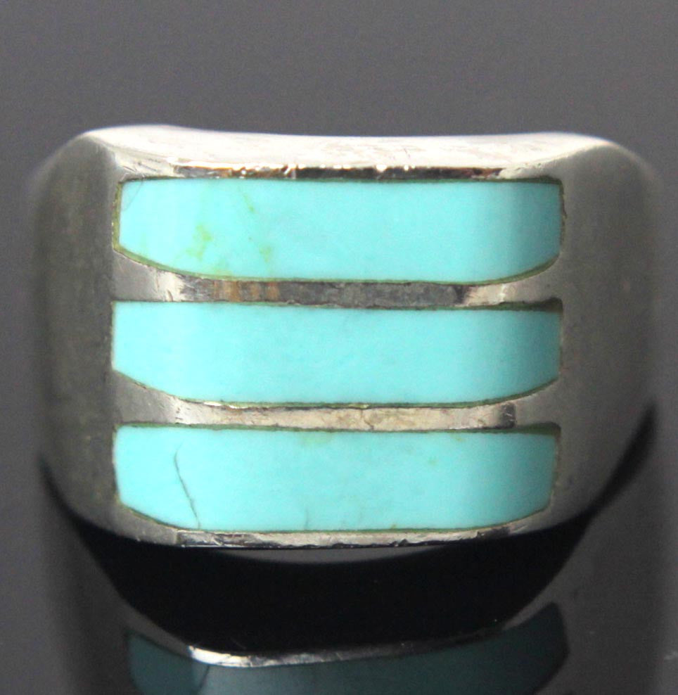 Sterling Silver Turquoise Ring Size 10