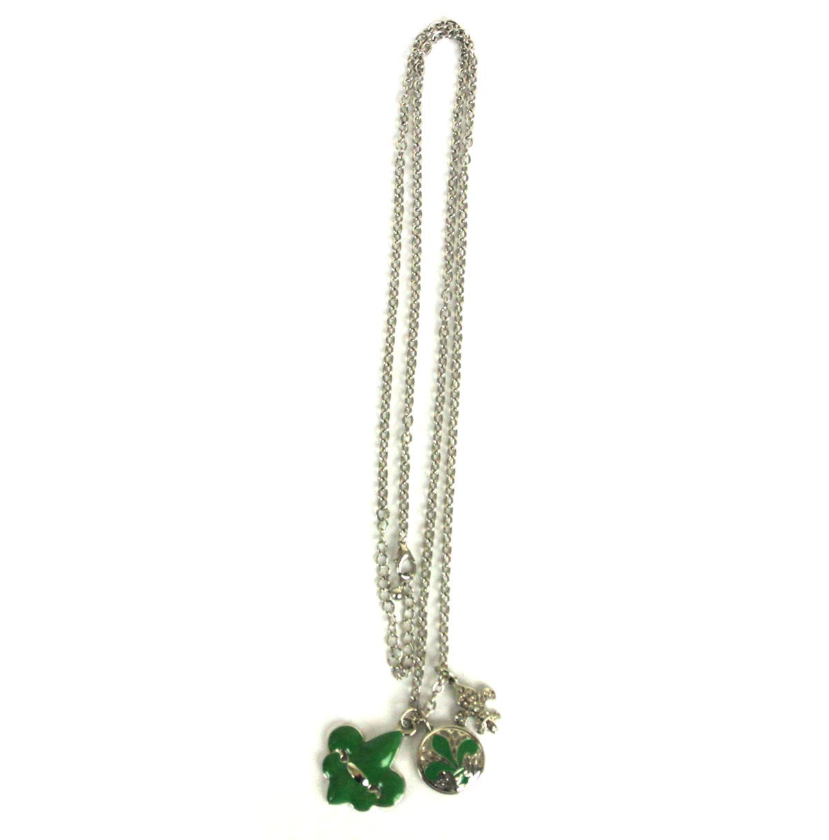 Fleur De Lis Charm Necklace Green