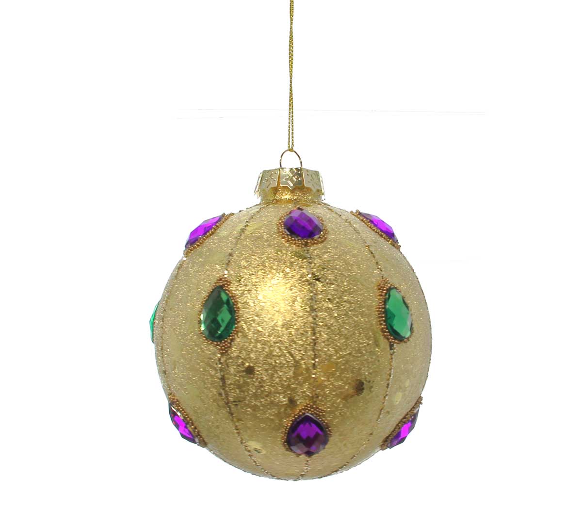 Mardi Gras Foil Round Ornaments with Jewels