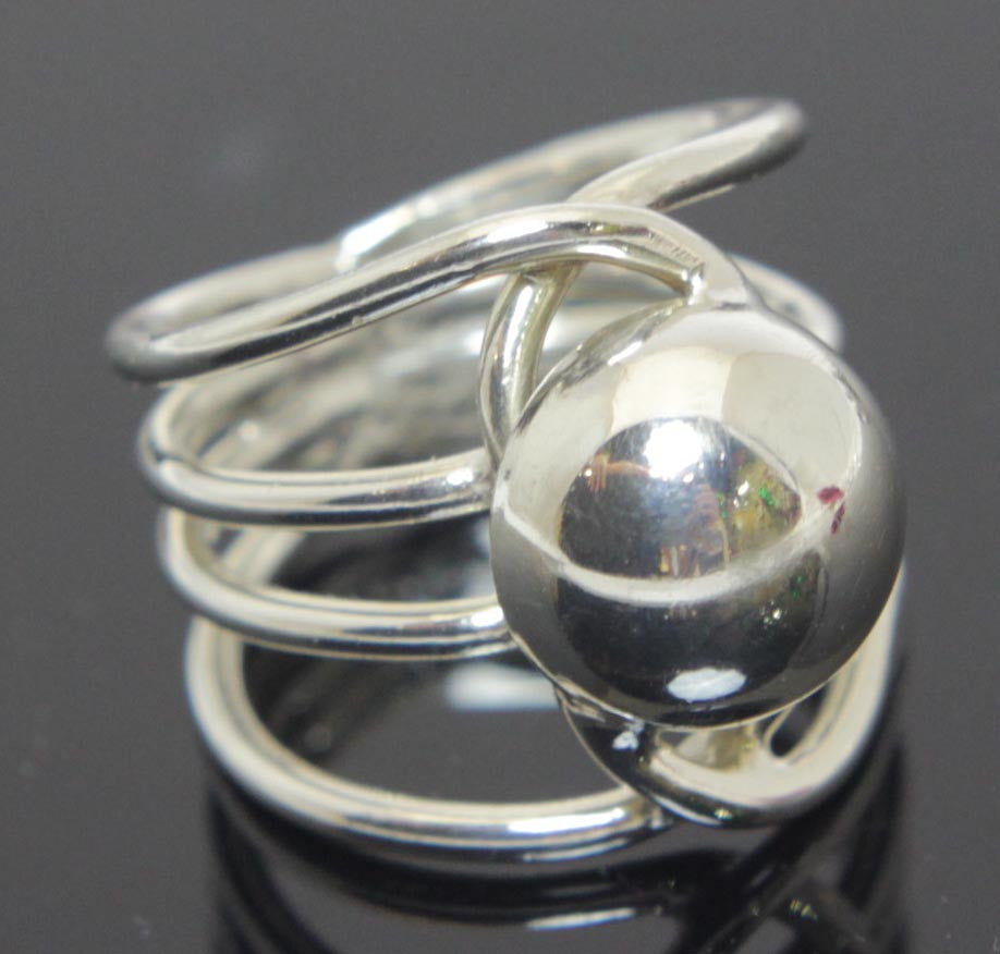 Sterling Silver Ring Button Size 7