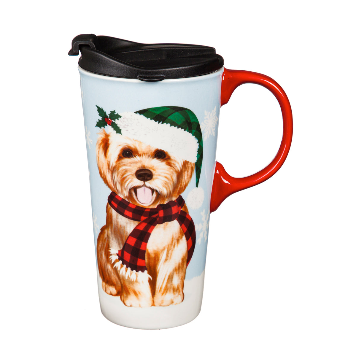 Winter Puppy Ceramic Travel Cup, 17 oz., w/box