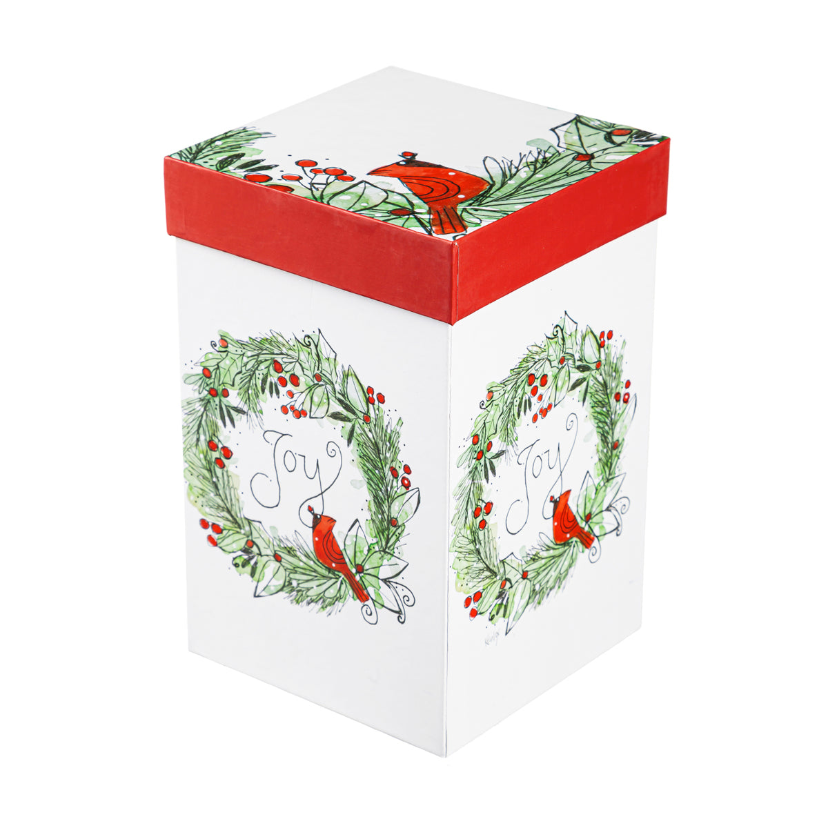 Cardinal in Wreath Ceramic Travel Cup, 17oz., w/ Gift Box