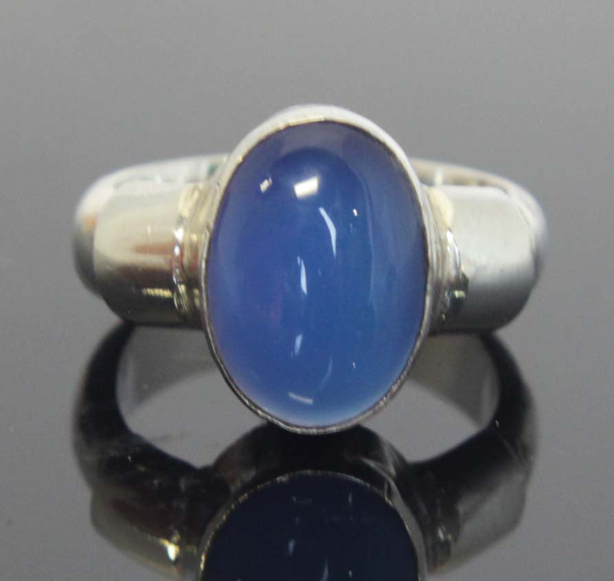 Sterling Silver Moonstone Ring Blue Size 6