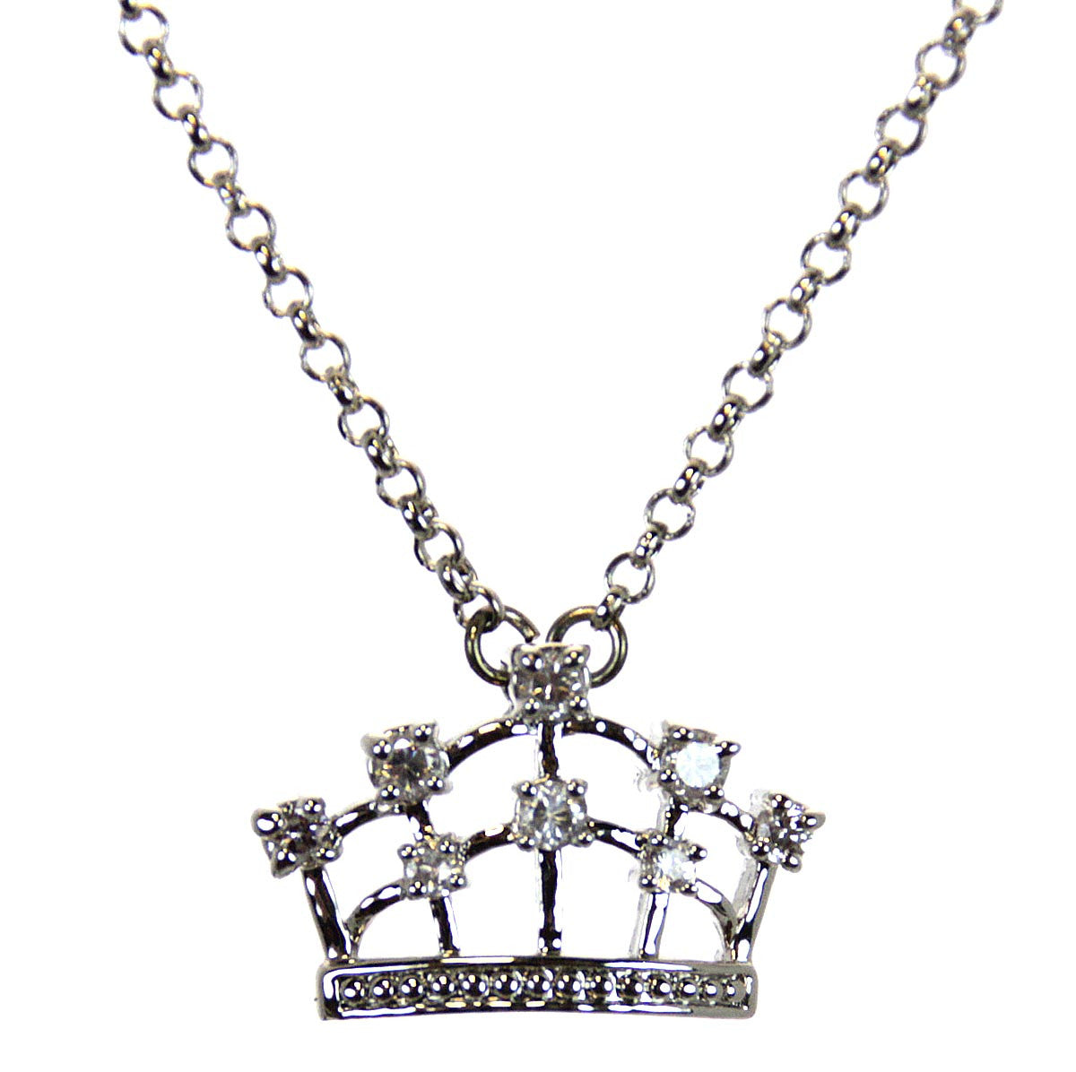 Crown Necklace, Rhodium