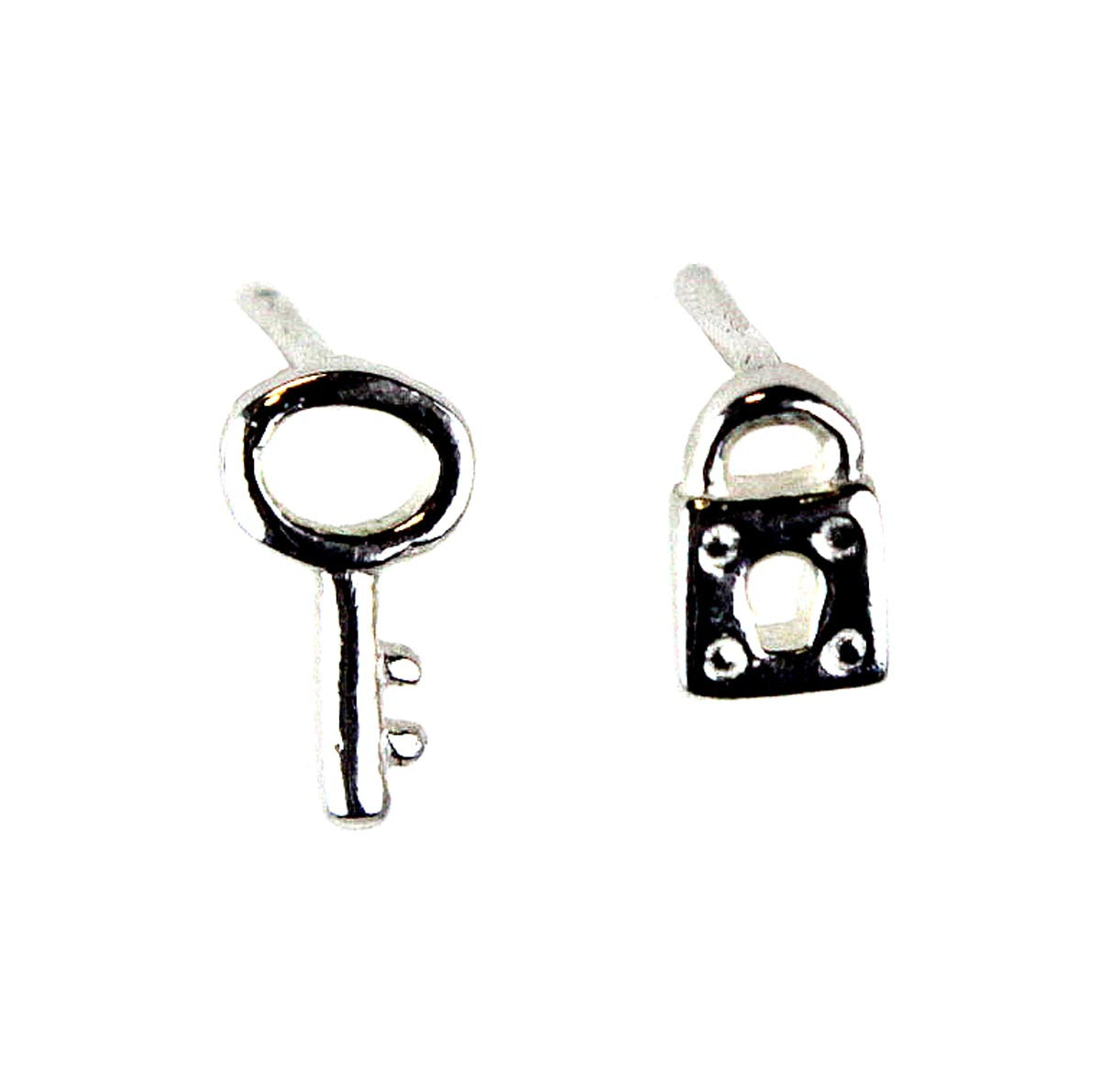 Lock and Key Stud Earrings .925