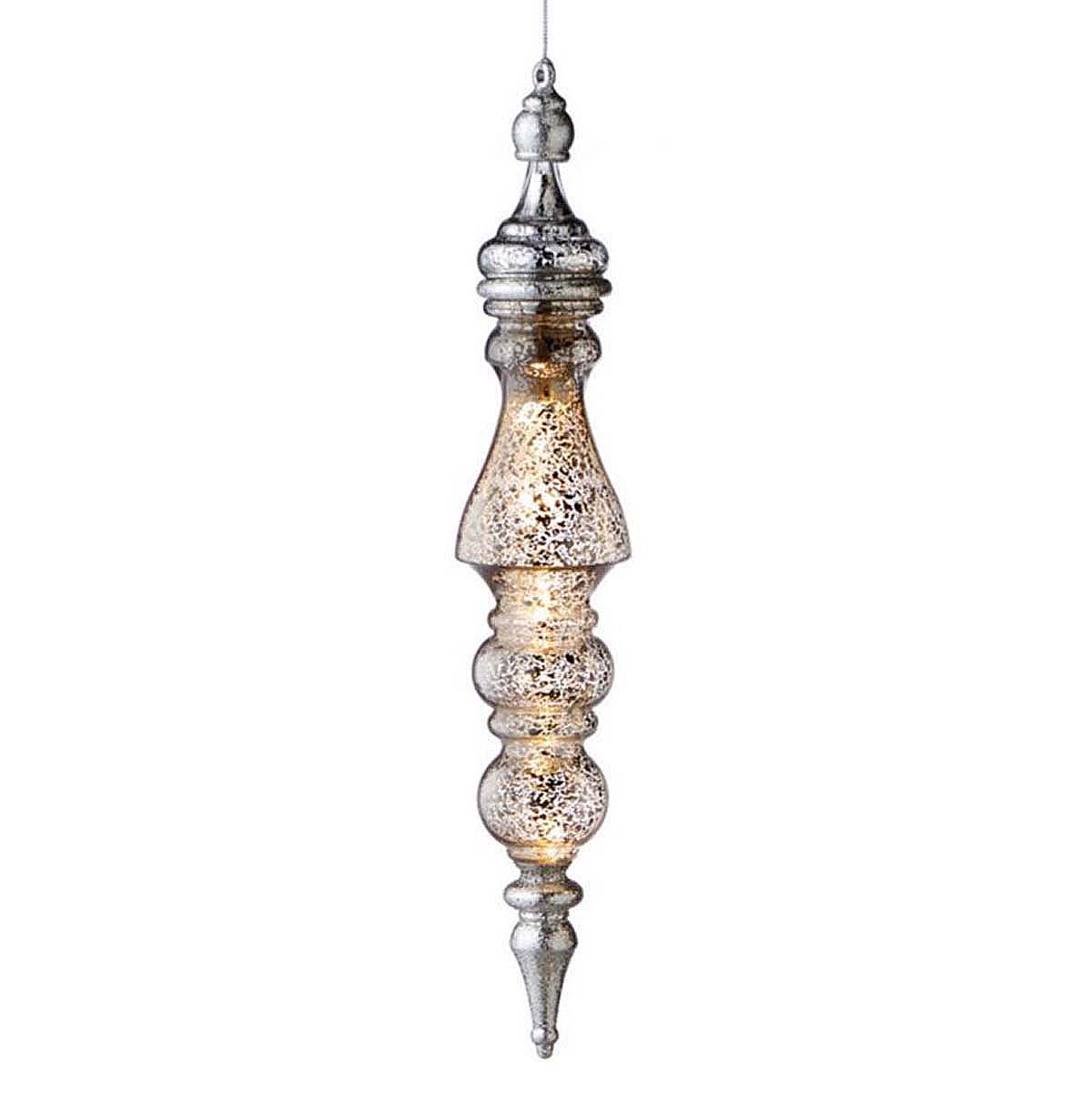 Lighted Large Speckled Finial Ornament