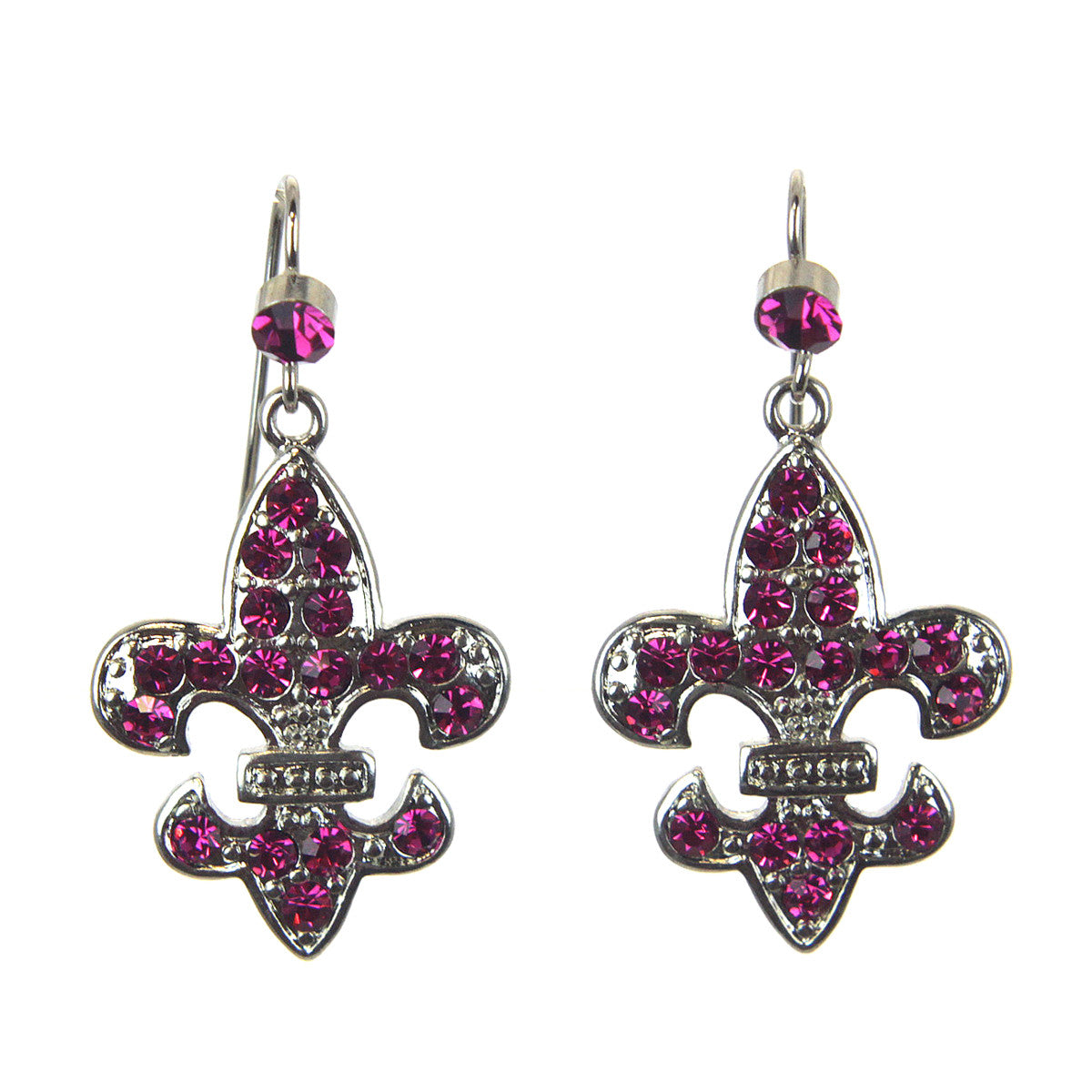 Fleur De Lis Earrings Fuchsia