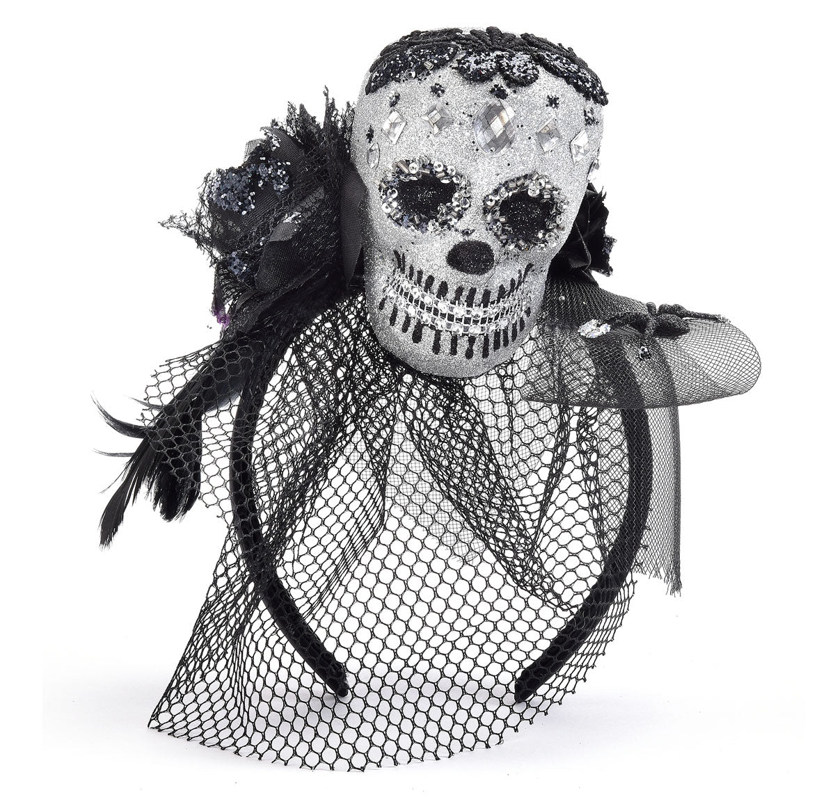 Black Halloween Skull Headband