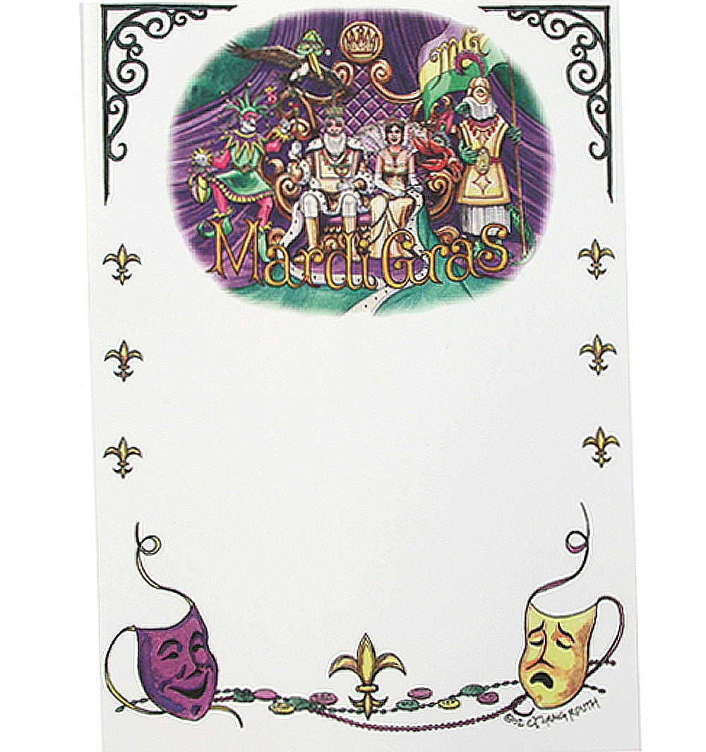 Mardi Gras Court, King, Queen & Jester Note Card, Individual