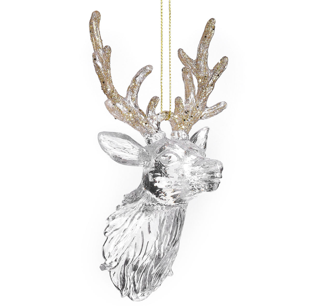 Deer Head Ornament (Clear acrylic)