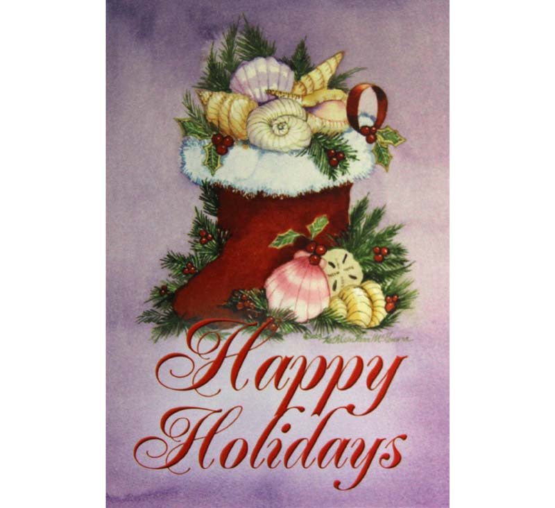 Christmas Cards, Happy Holidays (with seashells), Box of 10