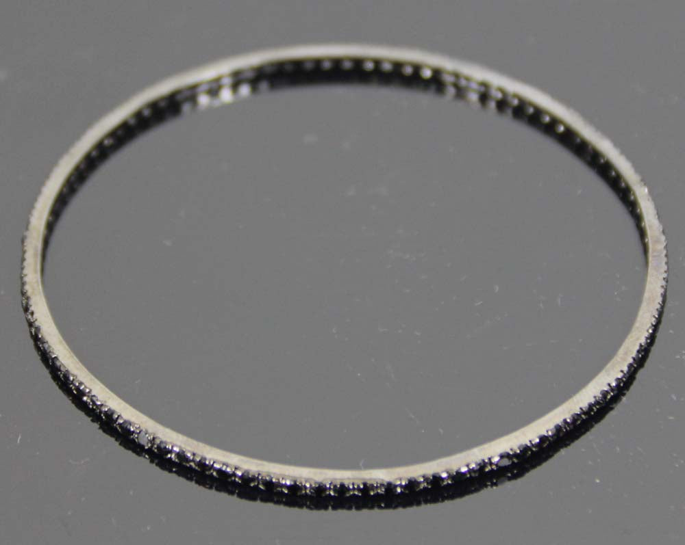 Sterling Silver Bangle Onyx 2mm