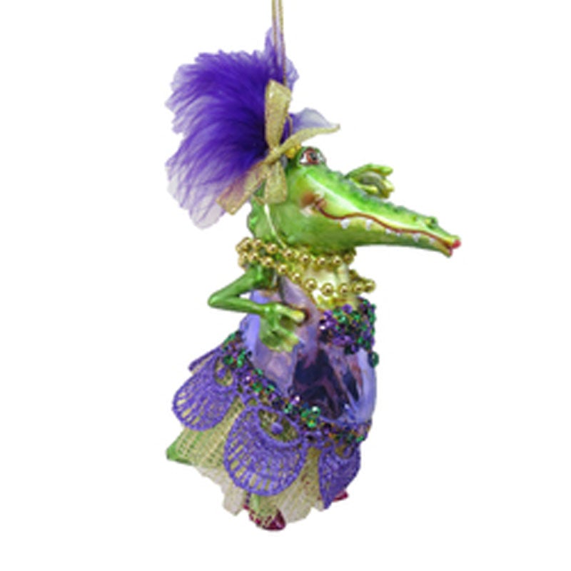 Mardi Gras Female Crocodile Ornament