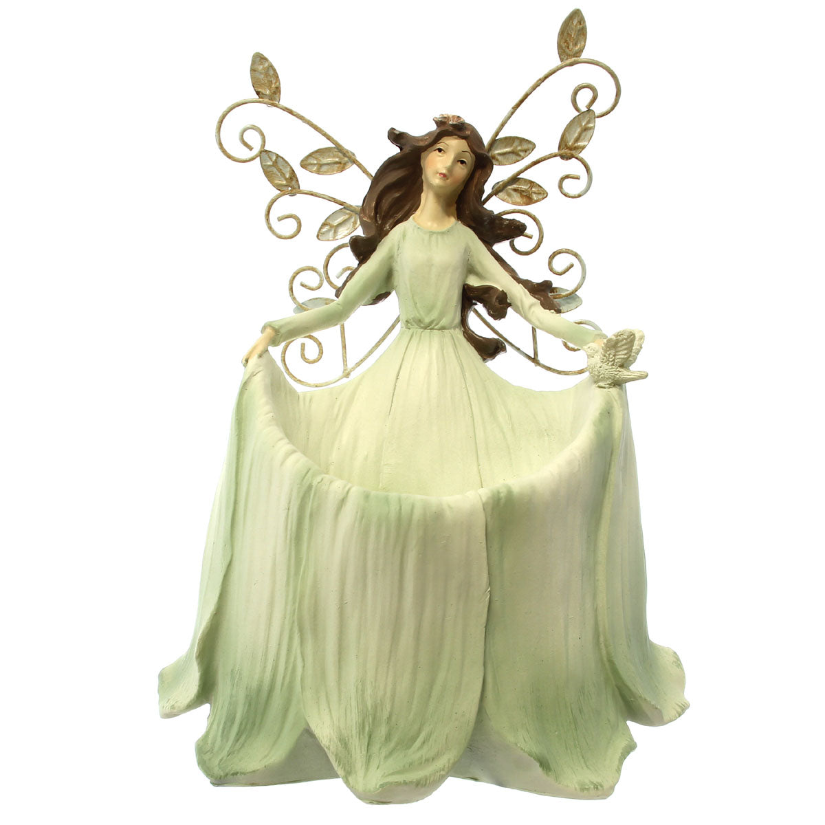 Angel with botanical wings bird feeder