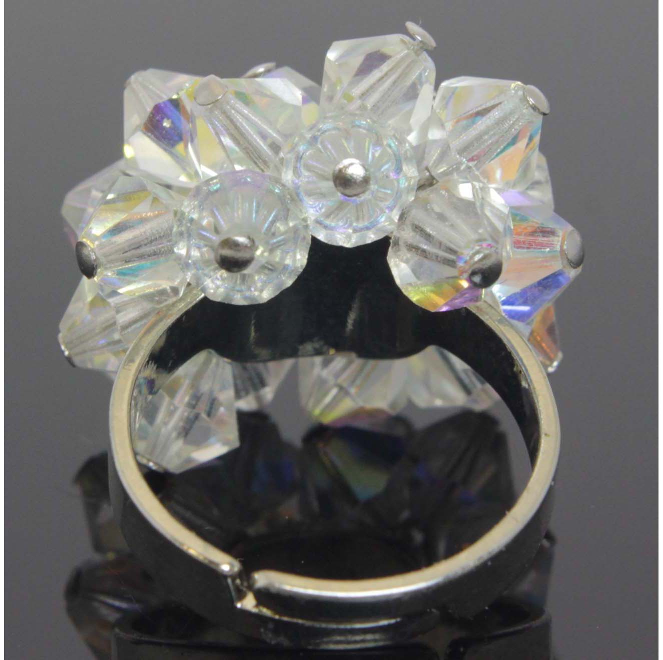 Crystal Ring Adjustable Aurora Borealis