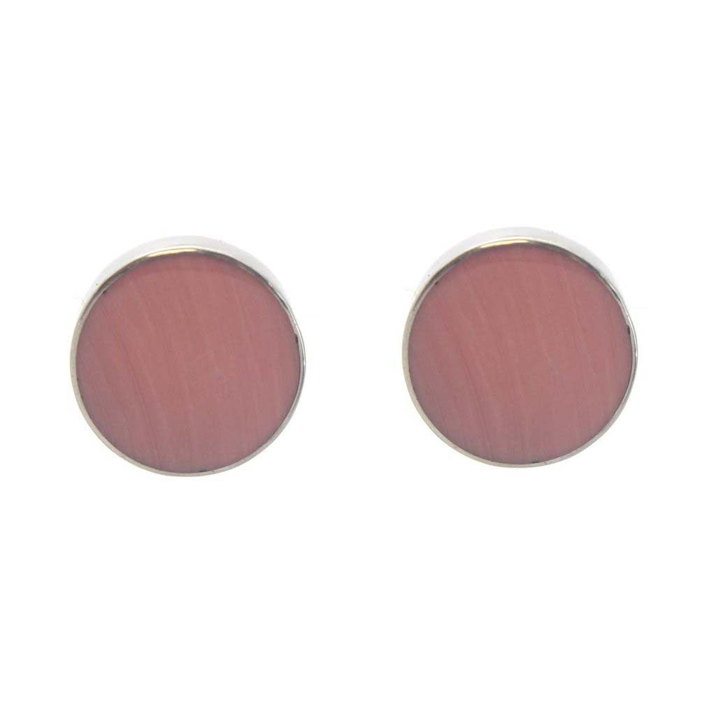 Sterling Silver Round Pink Coral