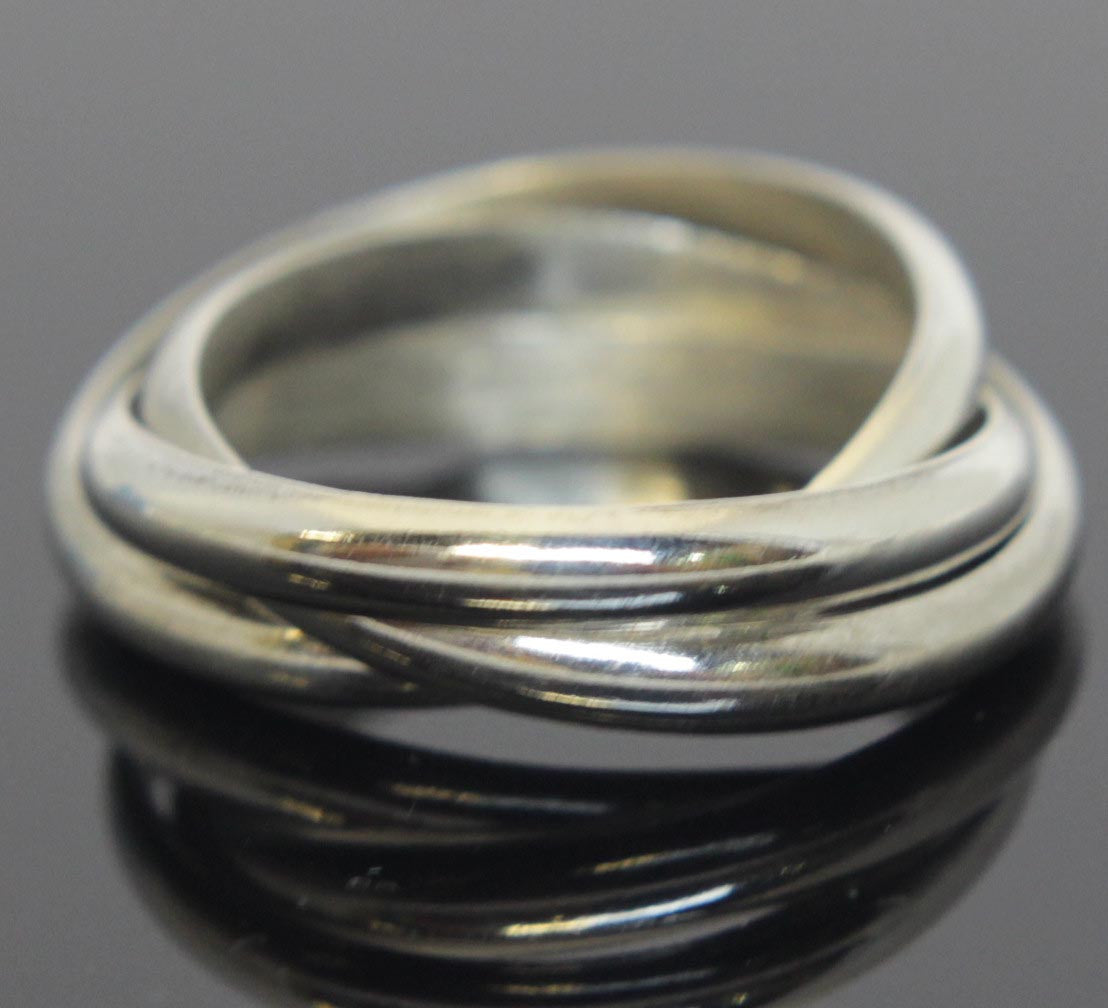 Sterling Silver Ring 3 Bands Size 9.5