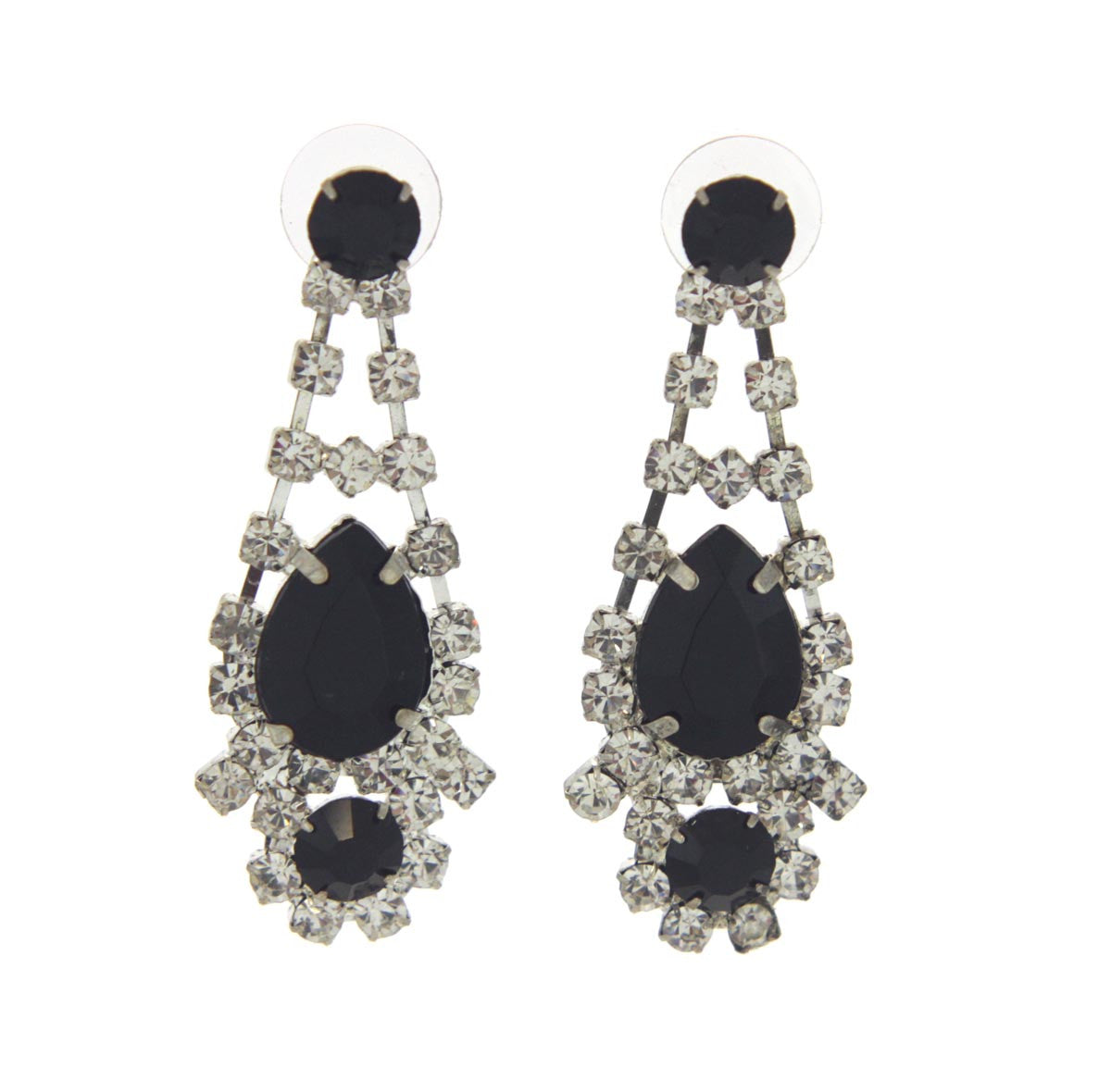Austrian Crystal Black Pearl Earrings
