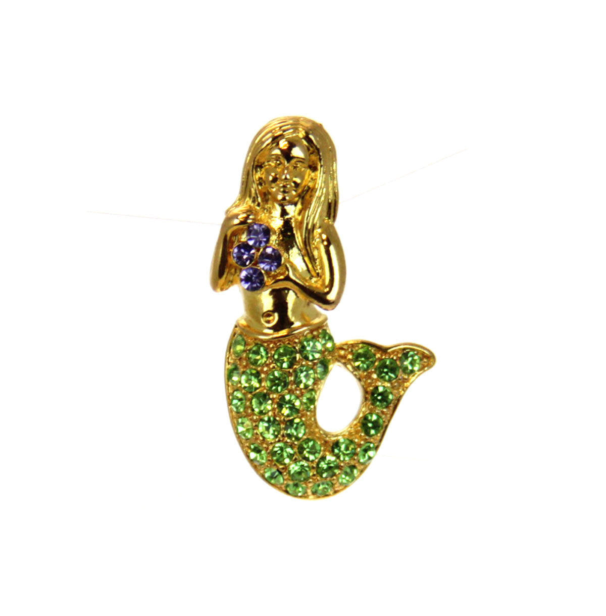 Mermaid Pin Gold, Green