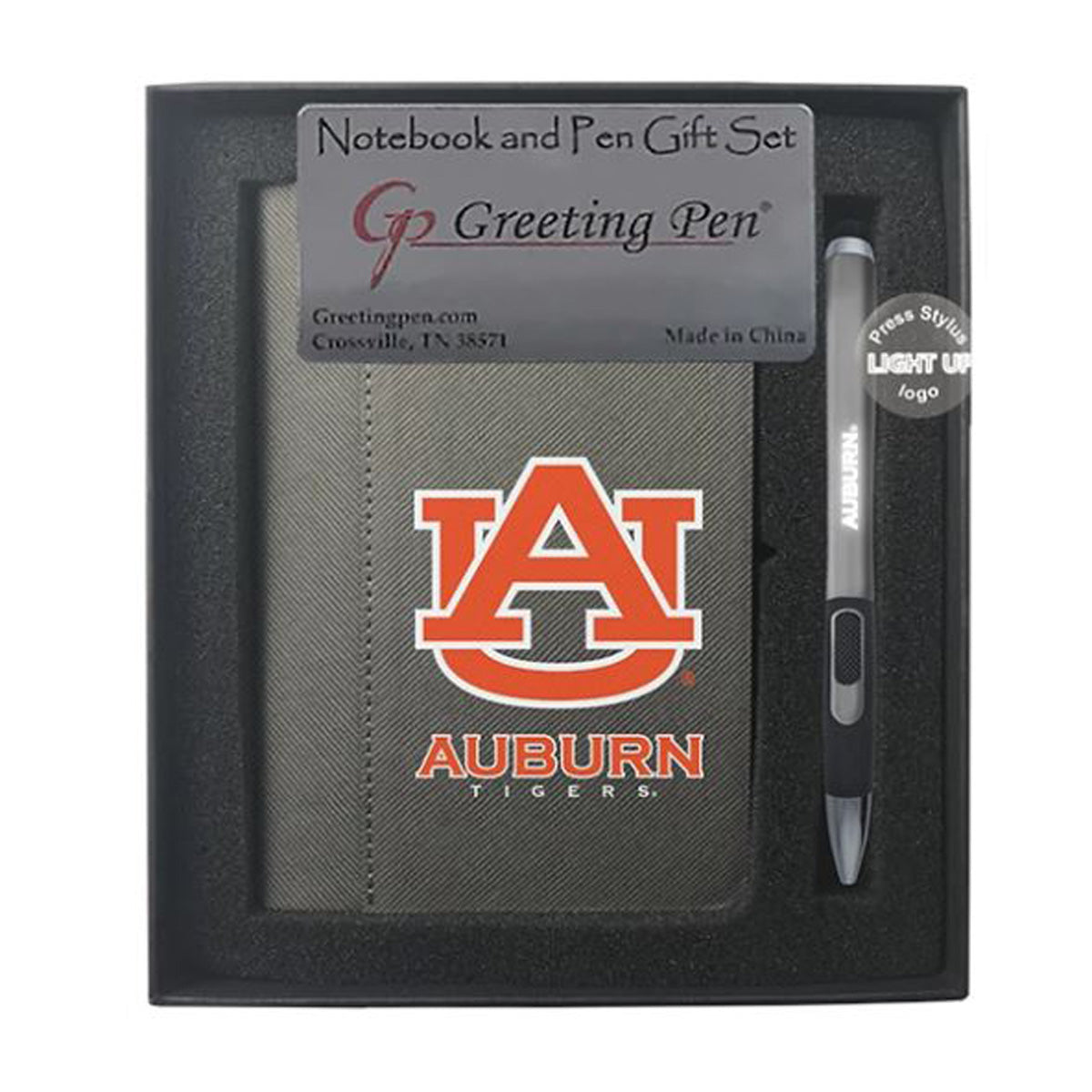 Auburn Small Notebook & Light Up Pen Set