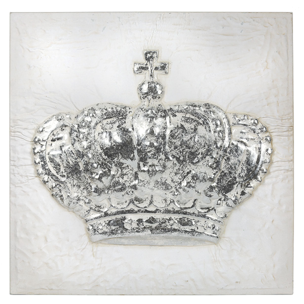 Crown Wall Décor White with Silver Embossed