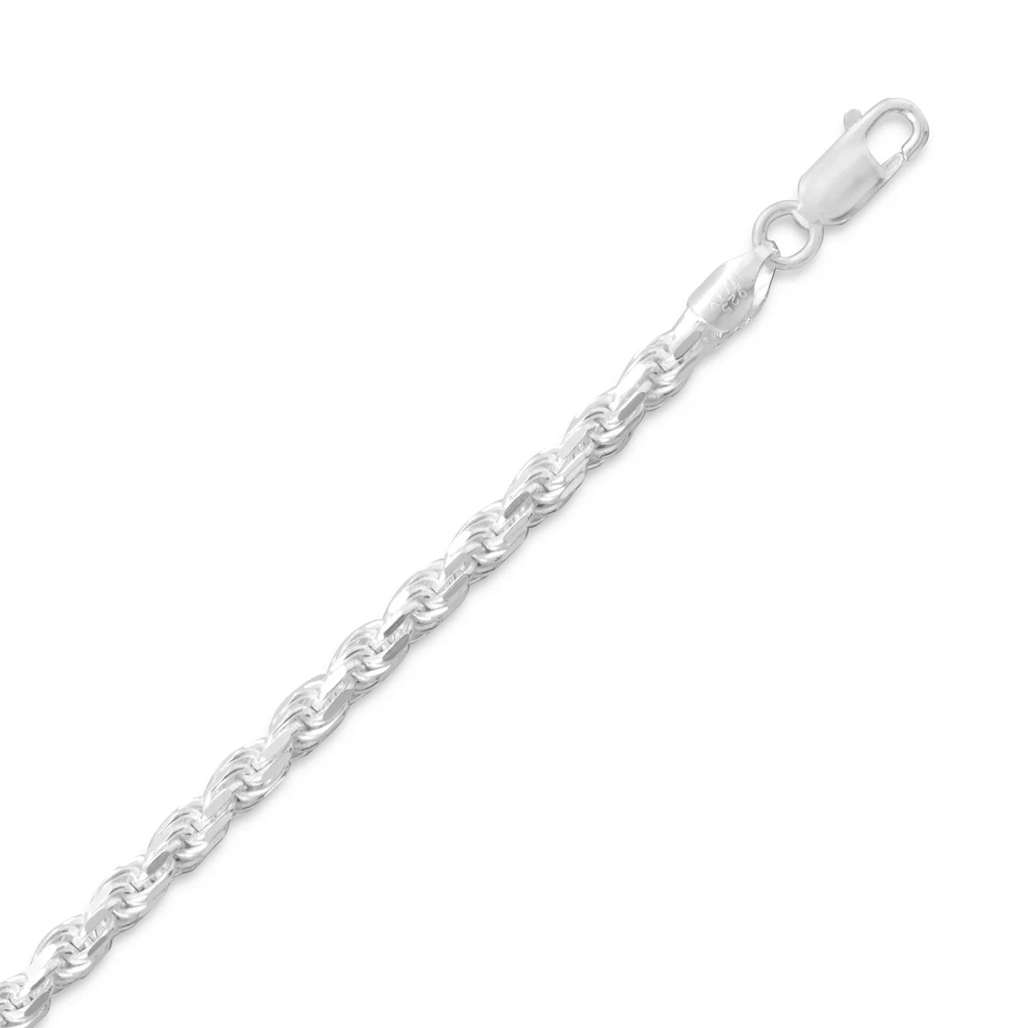 Sterling Silver 24" Dimond Cut Rope Chain