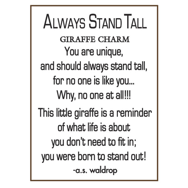 Always Stand Tall Giraffe Charms