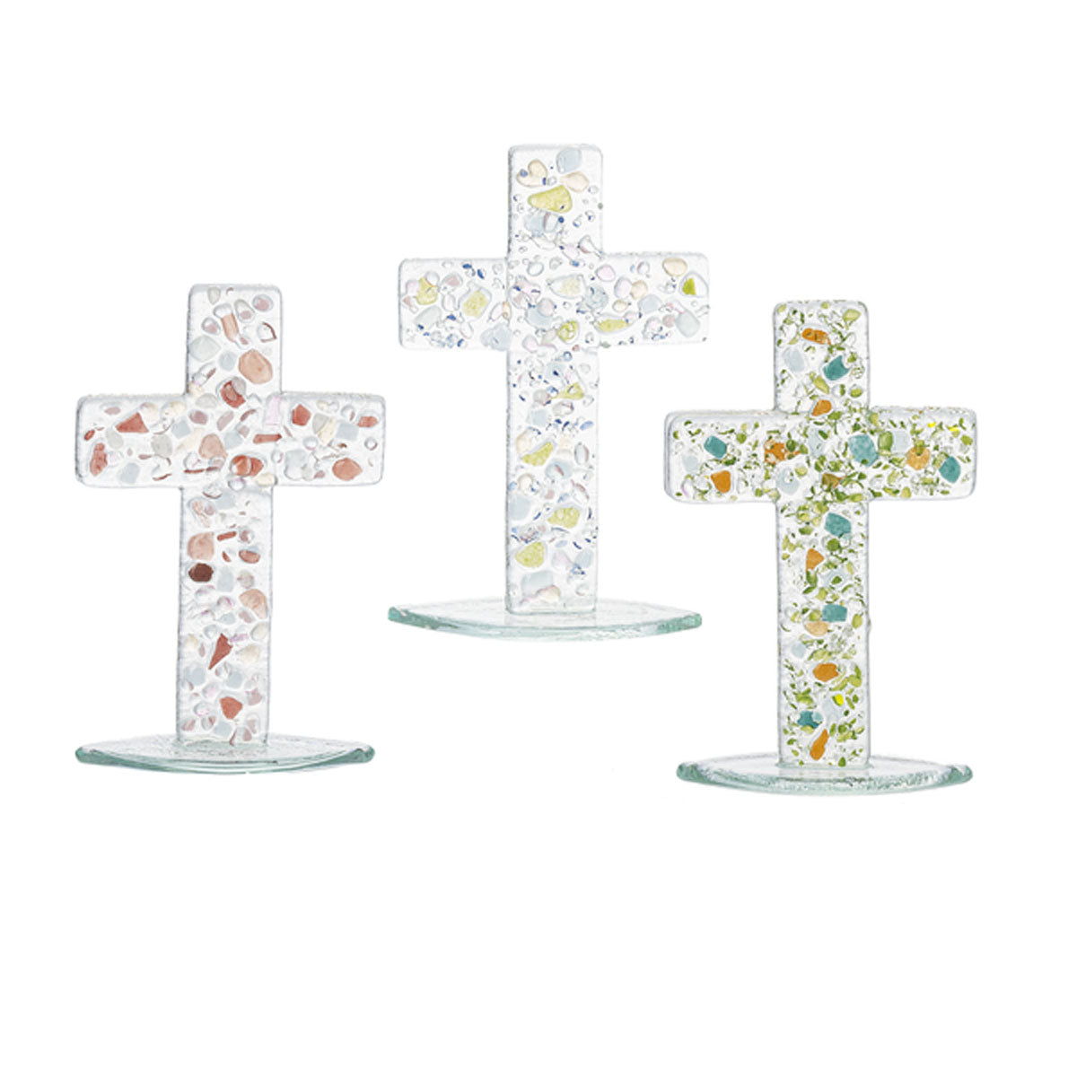 Art Glass Cross, Tabletop, 3 styles