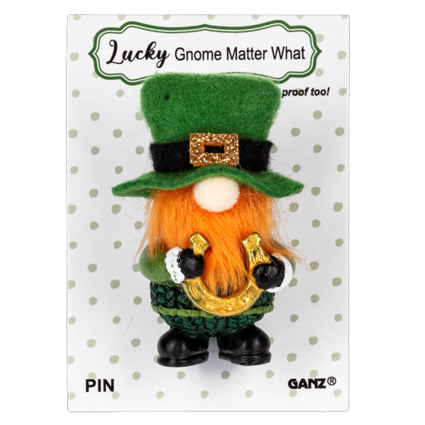 Leprechaun Gnomes - Lucky Gnome Matter What Pins