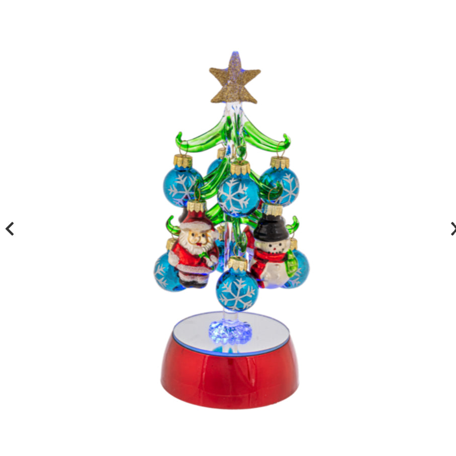 Light Up Christmas Tree with Ornament-Santa & Yellow Bear