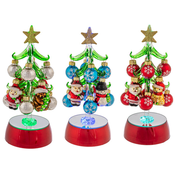 Light Up Christmas Tree with Ornament-Santa & Yellow Bear