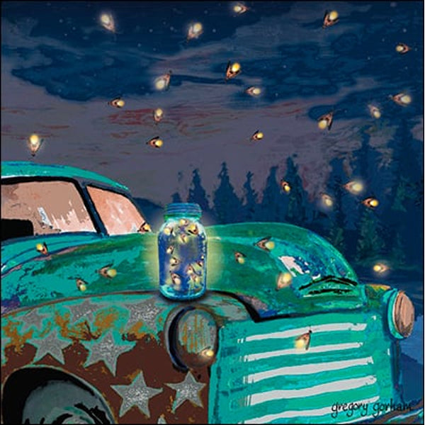 Friendship Card: "May your day be all aglow...", (vintage truck)